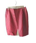 Women&#39;s Laced Front Faux Leather Skirt Red Zipper on Back Size Large NWOT - £18.79 GBP