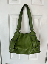 Tignanello Vintage Green Leather Women's HandBag - 8x12 strap 12 inches ... - $64.35