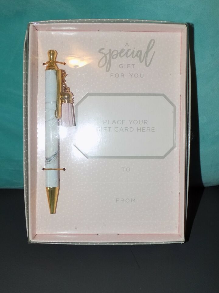 Gift Card Holder W/Pen Gold Marble Tassel Gartner Studios Wedding Teacher Mom - $13.14