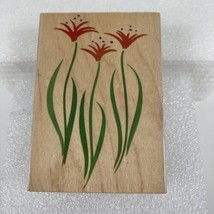 H2651 Brush Art Flowers Rubber Stamp Hero Arts 2002 Wood-Mounted 4&quot; x 3&quot;... - $9.89