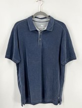 Tommy Bahama Mens Polo Shirt Size Large Slate Blue Short Sleeve Collared - $29.70