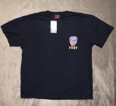 Vintage FDNY T Shirt Mens XL Extra Large Blue Embroidered Patch - $21.51