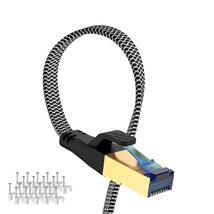 Cat 8 Ethernet Cable 100Ft, Nylon Braided Cat 8 Flat Ethernet Cable, S... - $66.49