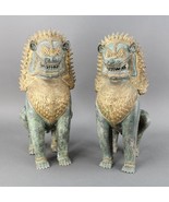Thai Singha Temple Guardian Lions Foo Dogs Bronze Statue Sculpture Pair ... - £695.33 GBP