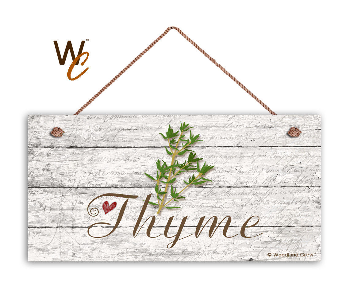 Thyme Sign, Rustic Style Garden Sign,  5" x 10" Wood Herb Plant Sign - $12.87