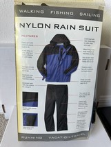 NWT Sierra Sport Nylon Rain Suit Size Small Blue And Black Fishing Hiking Campin - £23.96 GBP