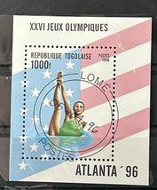 1996 Atlanta 26th Youth Olympic Games Togolaise Post Stamp Block Water S... - £5.41 GBP