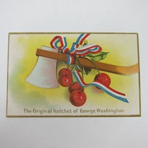 Postcard George Washington Hatchet &amp; Cherries Patriotic Embossed Antique Unpostd - £7.91 GBP