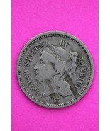 1867 Three 3 Cent Nickel Scarce Semi Key Date Type Coin Philadelphia Min... - $24.49 CAD