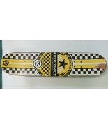 Vintage Wood Kryptonics 31&quot;  Skateboard Black Checkered Yellow Lightly Used - £86.52 GBP