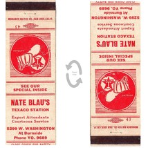 Vintage Matchbook Cover Nate Blau Texaco Station Los Angeles CA 1930s  Burnside - £19.54 GBP