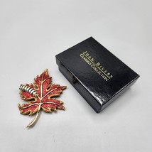 Joan Rivers Pave Red Crystal Maple Leaf Caterpillar Brooch Classics Collection - £45.33 GBP