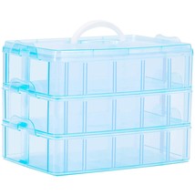 Craft Storage Organizer,Hot Wheels Case,Sewing Box,3-Tier Plastic Organizer Box  - £24.67 GBP