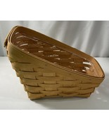Longaberger Slanted Basket Vegetable Card Organizer Wood Handwoven Sleig... - $19.79