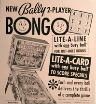 Bongo Pinball Flyer Original 1964 Flipper Game Promo Artwork Retro Vintage - £64.91 GBP