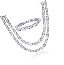 An item in the Antiques category: Silver Plated Double Tennis Chain 16 + 18 and 2 Row 8 3 pc