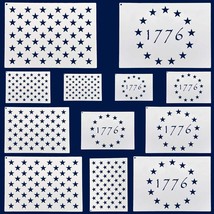 American Flag 50 Star Stencils And 13 Stars 1776 Templates, American Fla... - $19.99