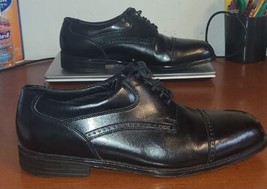 Mens Florsheim Comfortech Dot-Matrix Leather  Oxfords Sz 9.5 M Black Shoes - £11.82 GBP