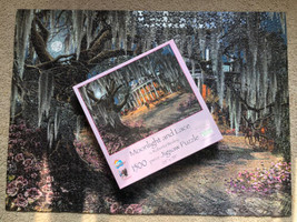 Sunsout 1500 pc Puzzle Moonlight and Lace Southern Antebellum Oak Spanis... - $64.50
