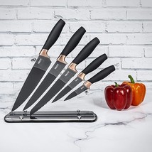 6 Pieces Kitchen Knife Set with Acrylic Block Super Sharp Steel Knives w... - $70.64