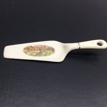 Currier and Ives 9 1/4&quot; Ceramic Pie Cake Server American Homestead In Spring Vtg - £14.05 GBP