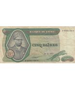 786 Ending Holy No, Zaire, 5 Zaires, Banque Du Zaire 1977 , MB Raro Año - $22.90