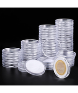 60 Clear Plastic Coin Capsules, Dollar Coin Holder, for Multi Size Coin ... - $17.39 CAD