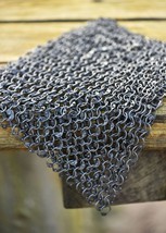 RRR square chain mail piece 20x 20cm, ID8mm, natural Finish - £14.43 GBP
