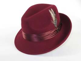Men Bruno Capelo Hat Australian Wool soft Fedora Giovani Un104 Burgundy image 5