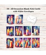 10 - Blank Note Cards with Envelopes - All Occasion - Candles - £11.27 GBP