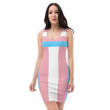 65 MCMLXV Women&#39;s LGBT Transgender Pride Flag Print Bodycon Dress - £36.64 GBP