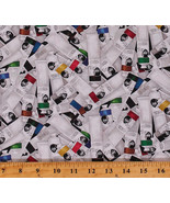 Cotton Bob Ross Painter Paint Tubes Cotton Fabric Print by the Yard D677.78 - £25.17 GBP