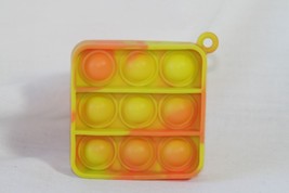 Novelty Keychain (new) SQUARE SILICONE - YELLOW &amp; ORANGE, COMES W/ CHAIN - $7.27