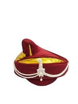 raditional Handstitch Ready To Wear Maroon Colour Peshwai Pagdi (Turban/... - $93.14
