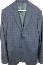 NEW $598 Jack Spade New York Gray With Blue Windowpane Wool Sport Coat 38R - £141.21 GBP