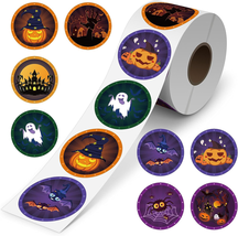 Halloween Stickers for Kids Bulk 500Pcs, round Halloween Sticker Roll for Treat - £8.75 GBP