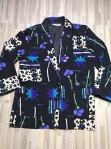 VTG Dress Barn Womens Size M Floral Black Blazer Jacket Work Career Made USA - £13.81 GBP