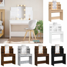 Modern Wooden Dressing Table Makeup Desk Vanity Unit With LED Mirror She... - £106.02 GBP+