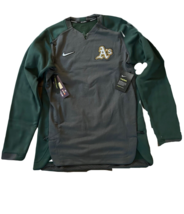 NWT New Oakland A&#39;s Nike Authentic Collection Thermal Small Crew Sweatshirt - £38.91 GBP