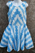Fiveloaves Twofish crochet overlay boho lined dress medium cottagecore w... - £23.18 GBP