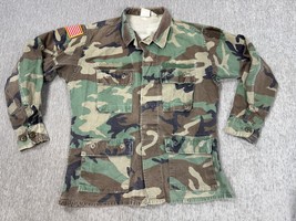 Vintage Propper Combat Coat Mens Small Woodland Camo BDU Military Shirt ... - $24.74