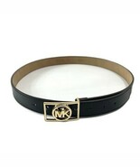 Michael Kors Women&#39;s Rectangle MK Gold-Tone Buckle Belt – Black, Large - €38,51 EUR