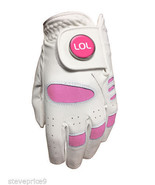 NEW LADIES PINK ALL WEATHER GOLF GLOVE. LOL BALL MARKER. ALL SIZES AVAIL... - $11.03