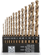 M35 Cobalt round Straight Handle Metric Drill Bit Set 1.5Mm-6.5Mm Drill Bits Sui - £13.66 GBP
