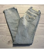 Rock Revival Susan Straight Jeans, Size 27, Denim, Blue, Light Wash, Distressed - $89.99