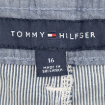 Tommy Hilfiger Short Womens 16 Blue Striped Slash Pockets Chino Bottoms - £18.16 GBP
