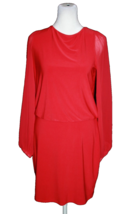 White House Black Market Sheer Sleeve Dress Red Size X-Small XS Midi - £21.30 GBP