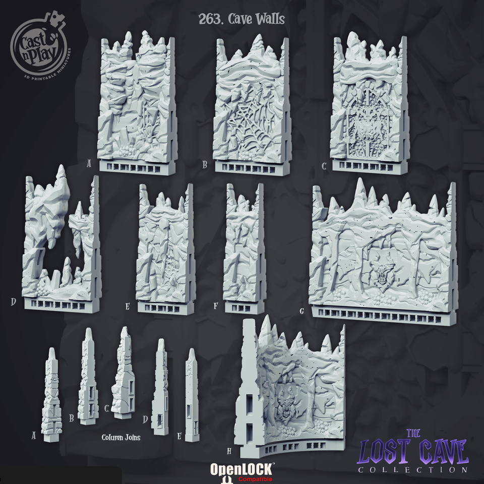 3D Printed Cast n Play Cave Walls &amp; Spider Webs 28mm 32mm D&amp;D - $84.07+