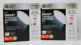 Commercial Electric 50292 6” Smart Ultra Slim RGB+W LED Recessed Light Kit x2 - £38.01 GBP