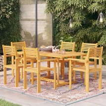 Garden Dining Set Warm brown Solid Teak Wood Large Stackable - $17,737.93 MXN